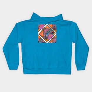 Boho Chic Flower Power - Vibrant Colorful Abstract Flower Pattern Kids Hoodie